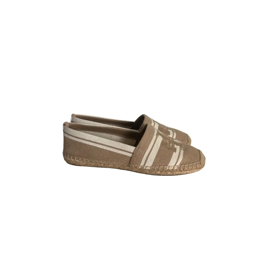 Tory Burch Espadrilles‎ Logo Canvas Slip On Loafers Casual Shoes